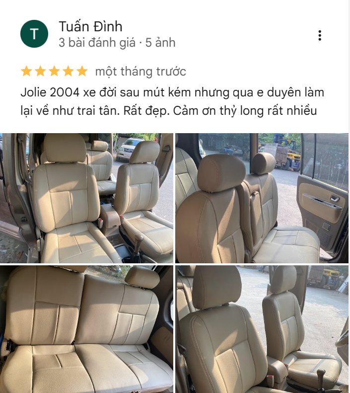 Đánh giá của khách hàng về dịch vụ bọc ghế da Thủy Long (ảnh 1)